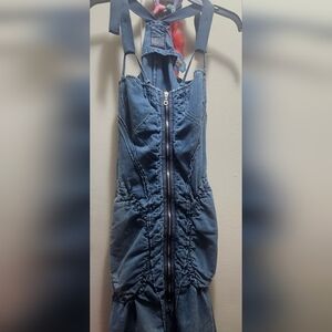 Marithe Francois Girbaud Blue Denim Midi Dress